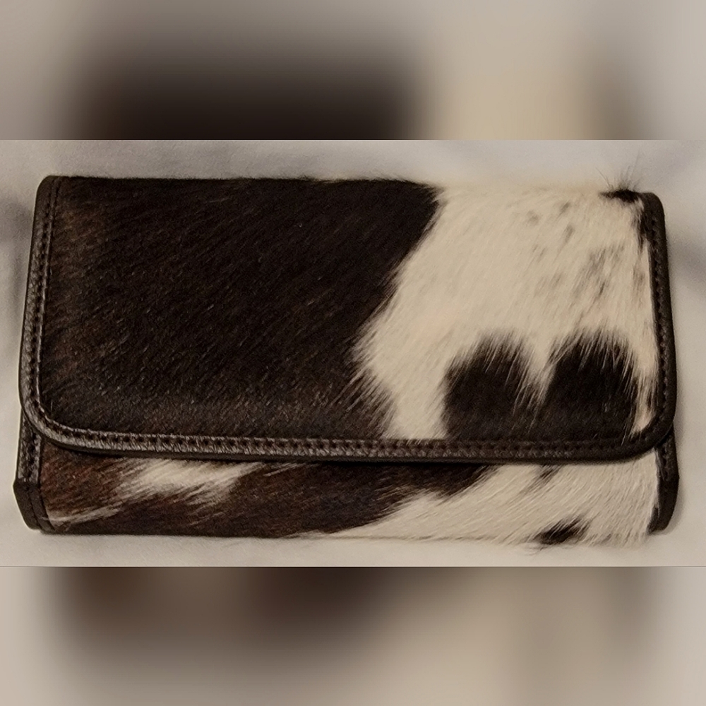 COWHIDE HAIR ON 100% GENUINE LEATHER WALLET
